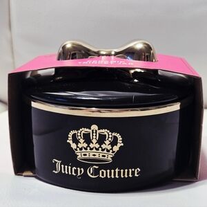 NEW Juicy Couture Black and Gold Bow Ceramic Trinket Jar with Lid, 5 Inches NWT